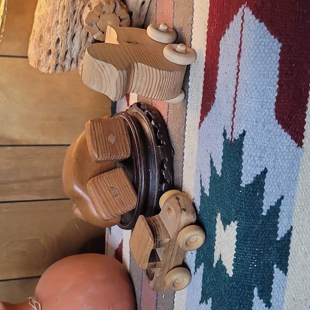 Set of cute wooden toys